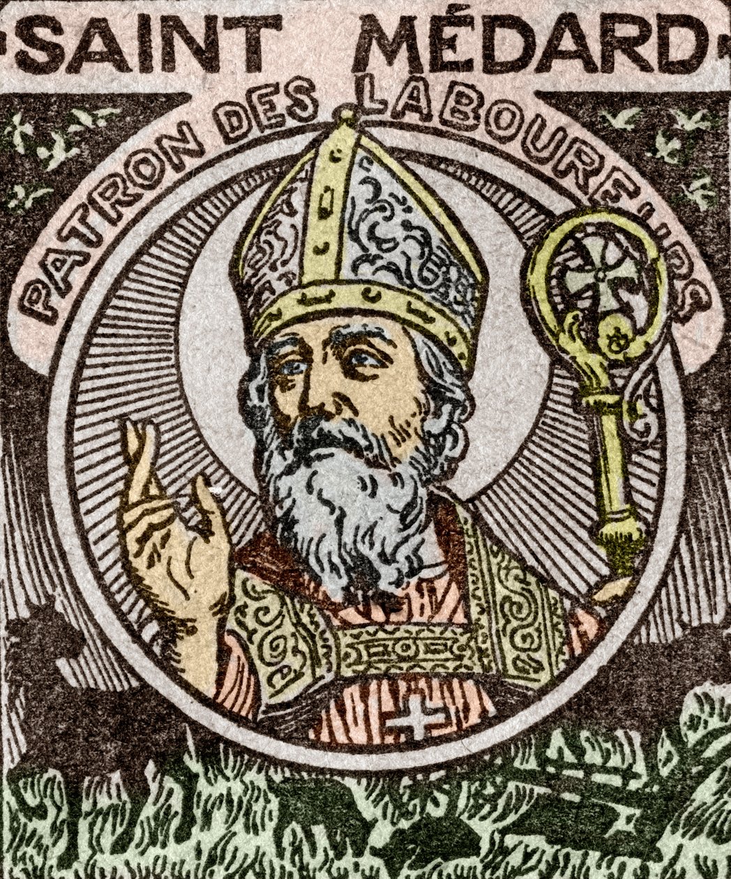 Muotokuva Saint Medardista, Medardus, Noyonin piispa, lähteestä 