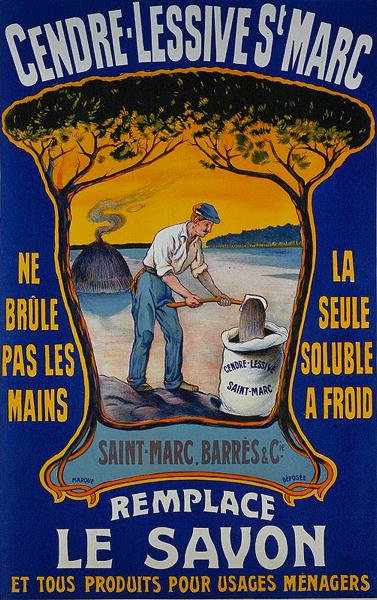 Juliste Saint-Marc Barres pesujauheelle (väri litho) tekijältä School French