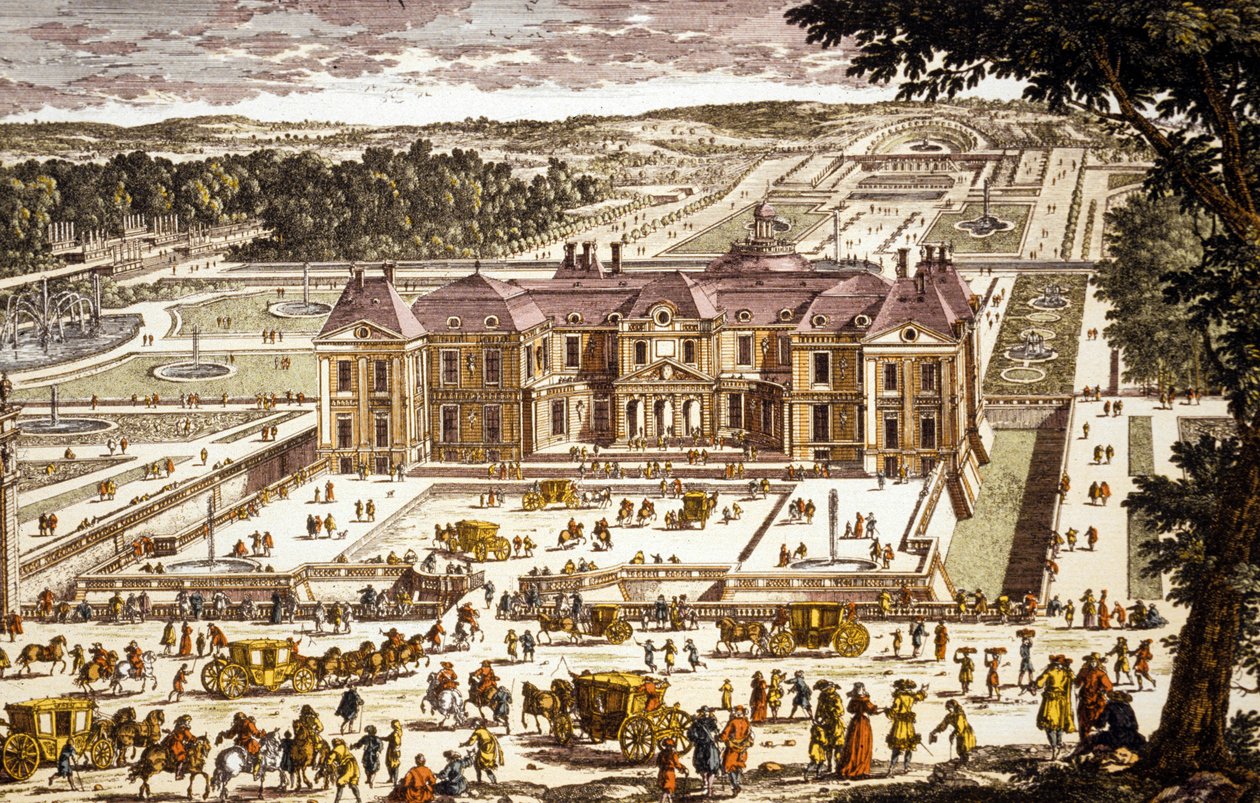 Näkymä Vaux le Vicomten linnaan, jonka Louis le Vau rakennutti vuosina 1658-1661 Nicolas Fouquet