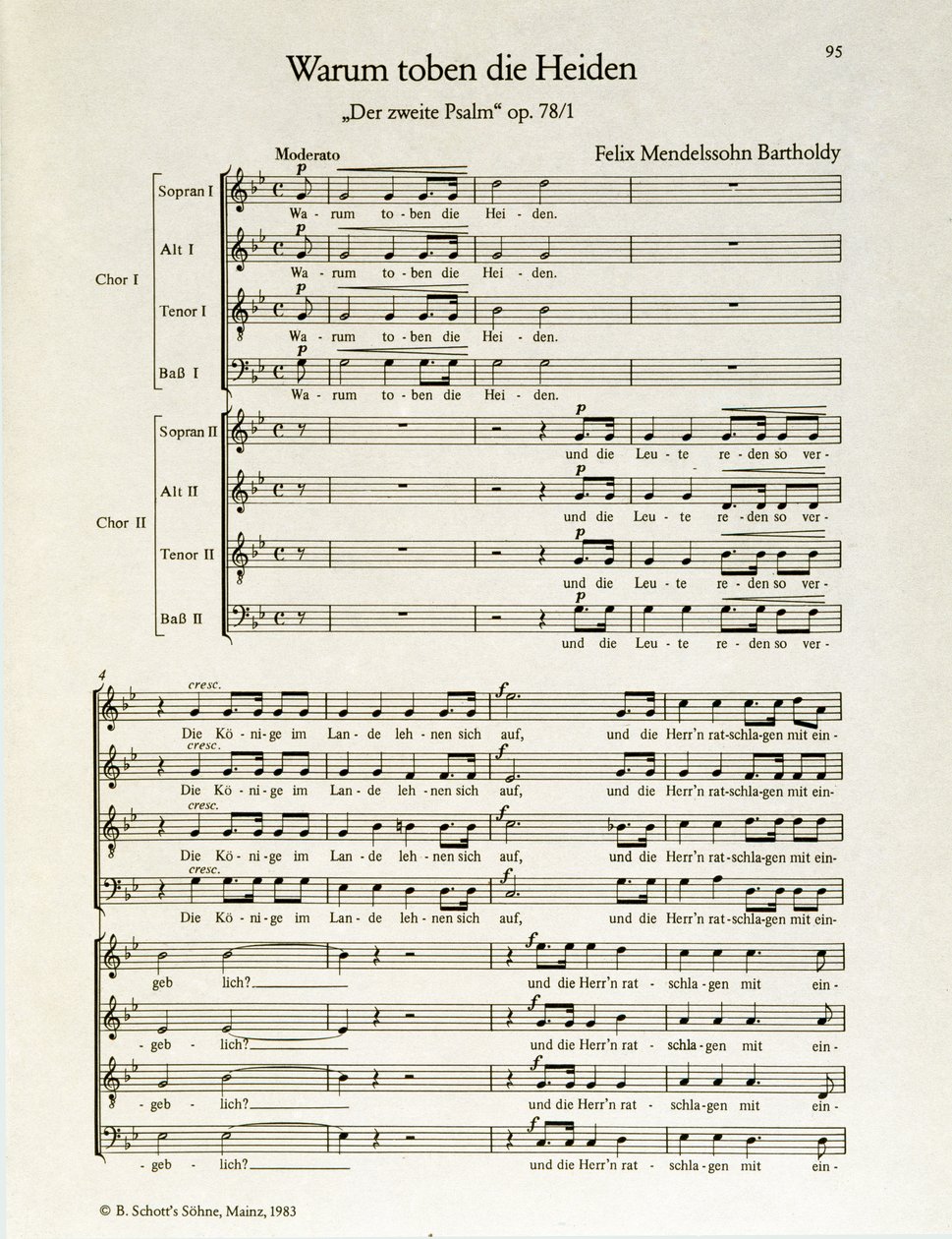 "Miksi pakanat raivoavat" toinen psalmi, op.38, Felix Mendelssohn (litho) tekijältä School German