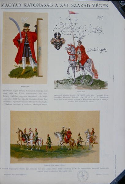 Unkarilaiset sotilaat 1500-luvun lopulla (väri litho) tekijältä School Hungarian