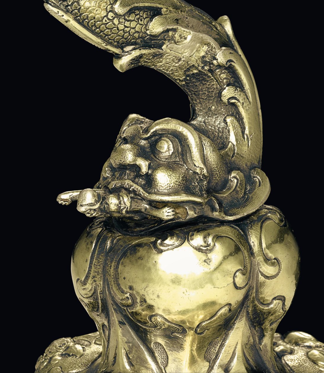Asennettu nautiluskuppi, Nagyszeben, 1600-luvun puoliväli (kuori ja hopeakullattu) (yksityiskohta numerosta 3434804) tekijältä School Hungarian