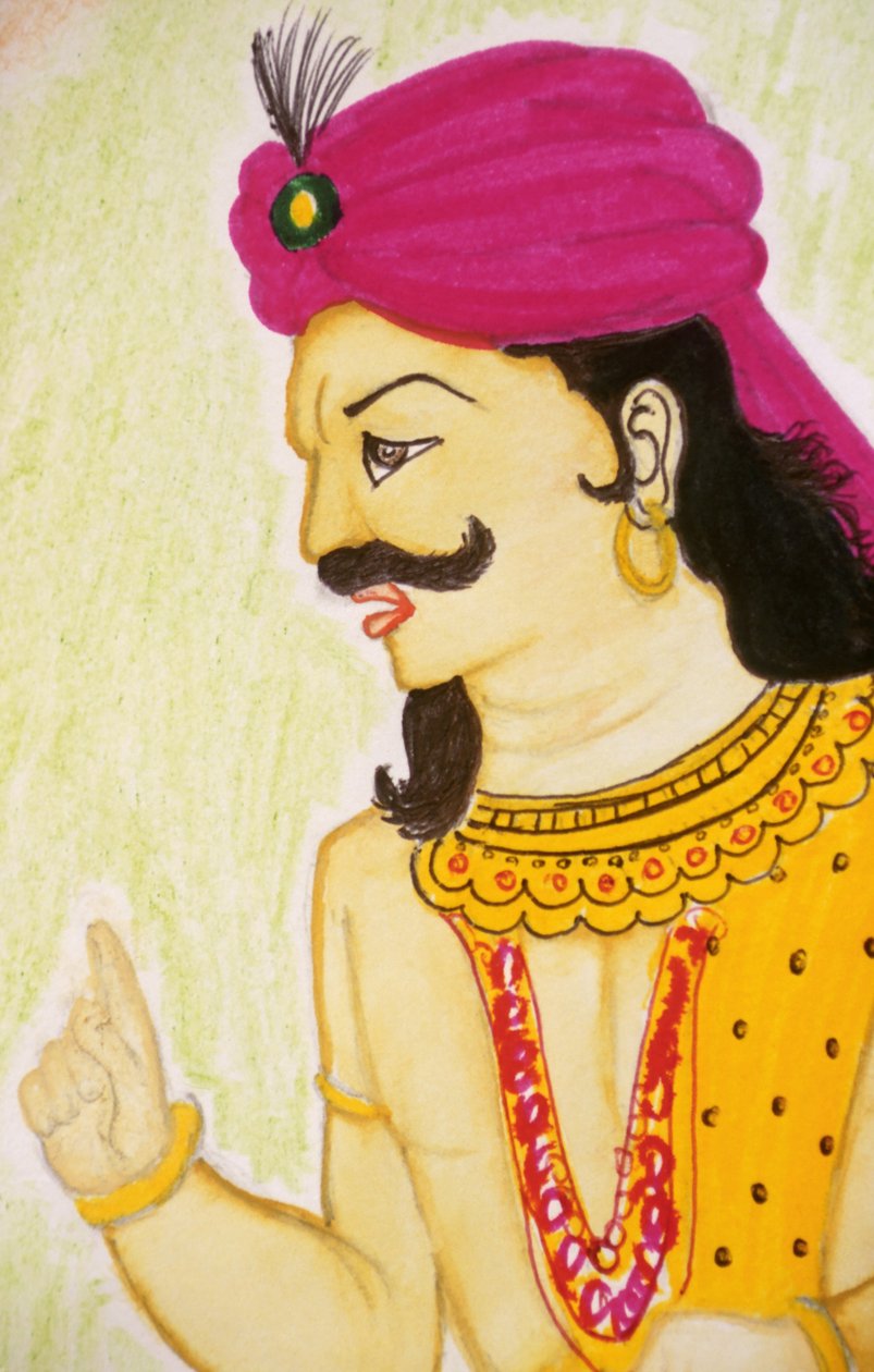 Chandragupta (vesiväri paperille) tekijältä School Indian