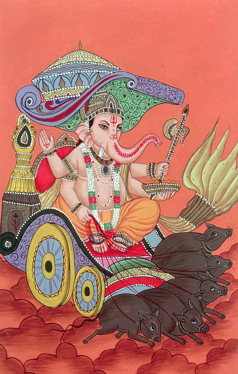 Ganesh, norsujumala (guassi paperille) tekijältä School Indian