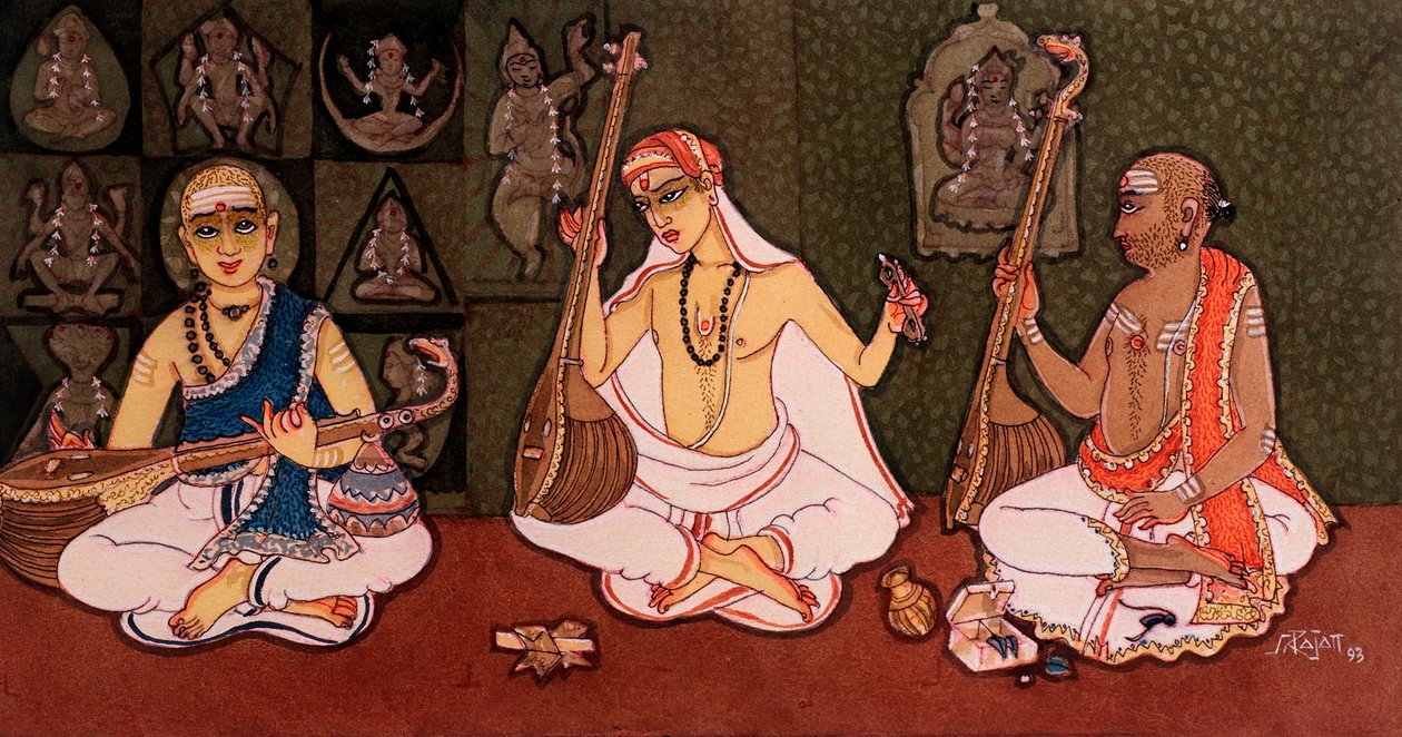 Hindumunkit (akvarelli paperille) tekijältä School Indian