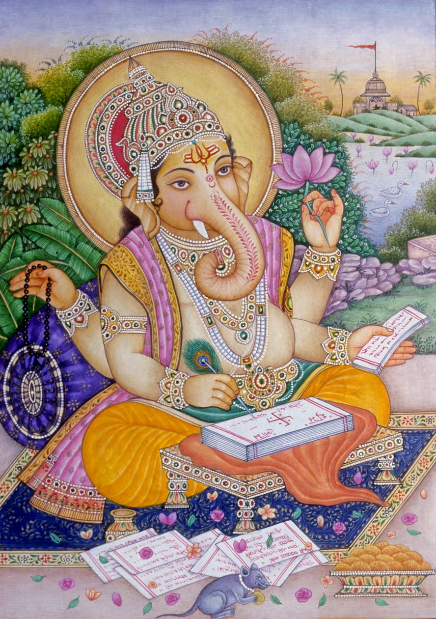 Lord Ganesh Ganpati miniatyyri maalaus paperille tekijältä School Indian