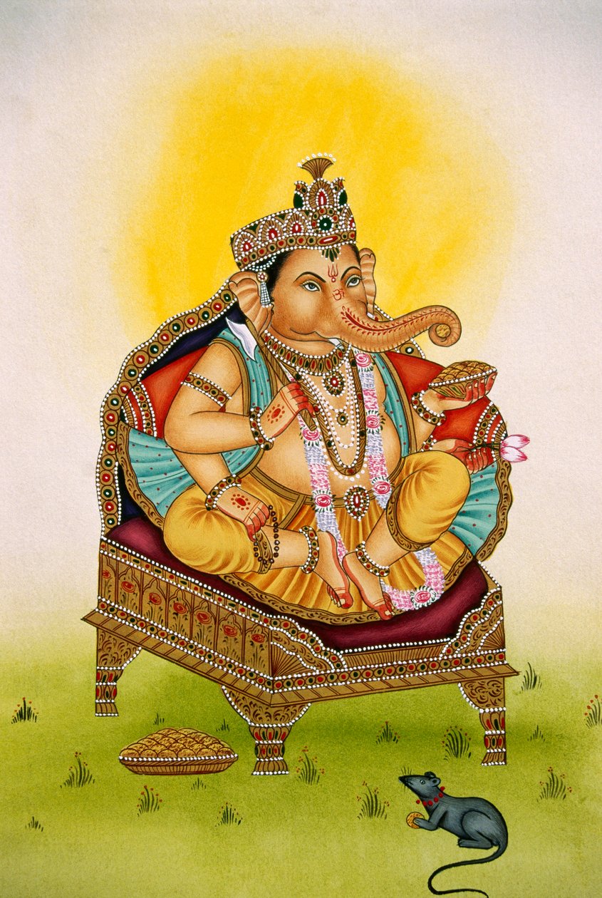 Lord Ganesh Ganpati miniatyyri maalaus paperille tekijältä School Indian