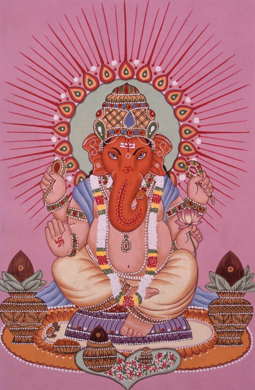 Lord Ganesh Ganpati miniatyyri maalaus paperille tekijältä School Indian
