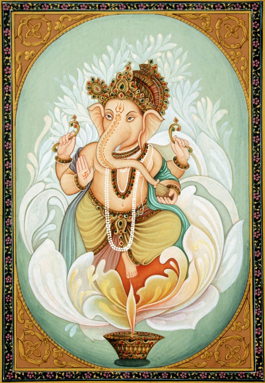 Lord Ganesh Ganpati miniatyyri maalaus paperille tekijältä School Indian