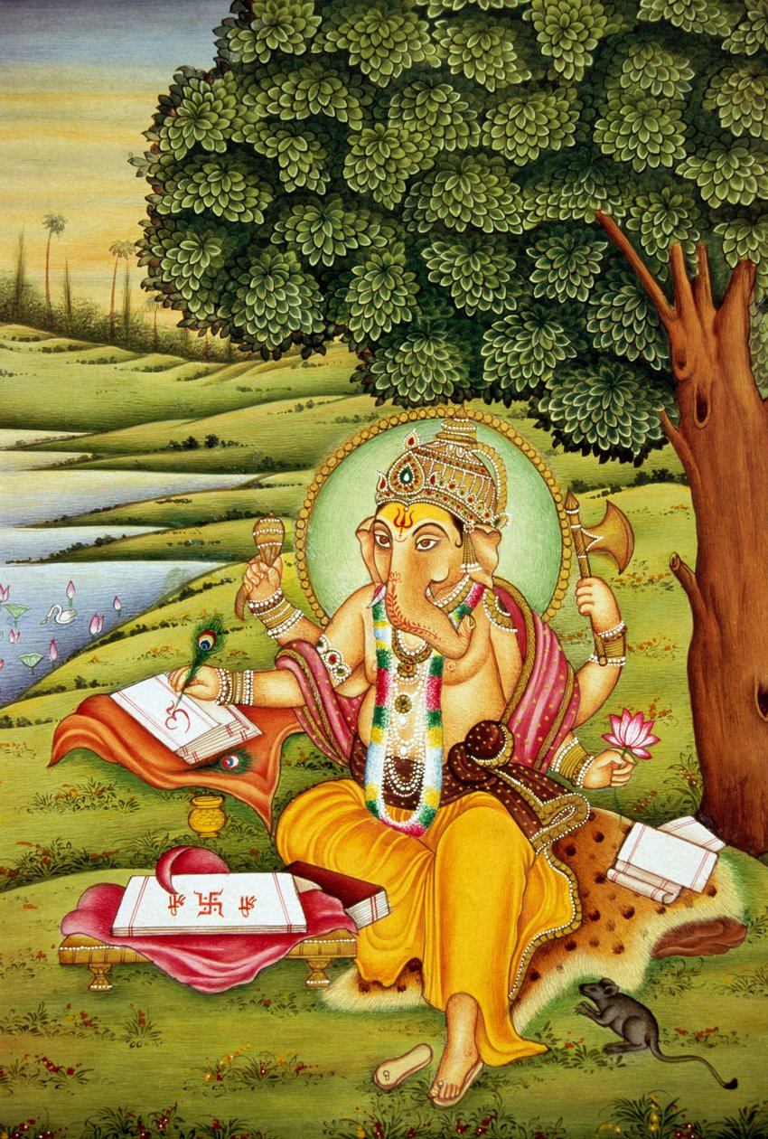 Lord Ganesh Ganpati miniatyyri maalaus paperille tekijältä School Indian