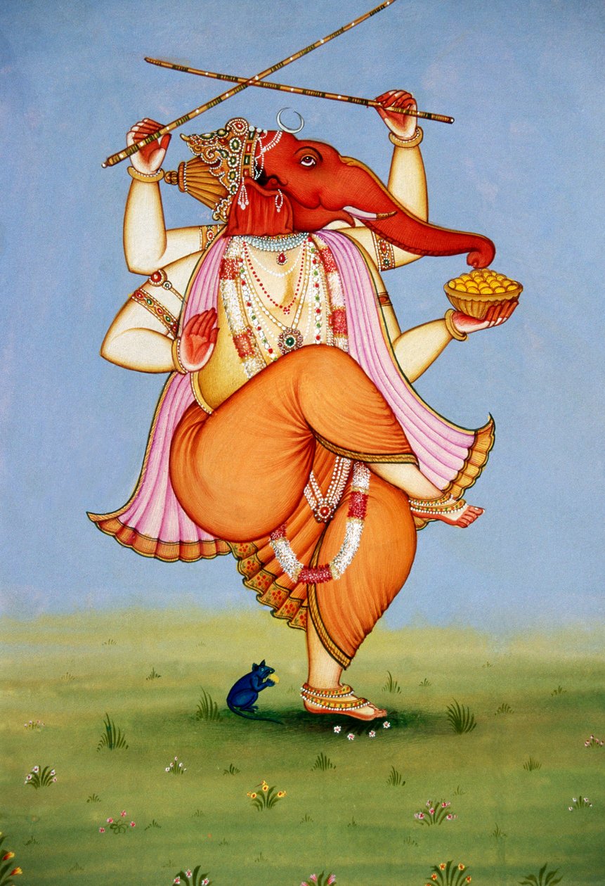 Lord Ganesh Ganpati miniatyyri maalaus paperille tekijältä School Indian