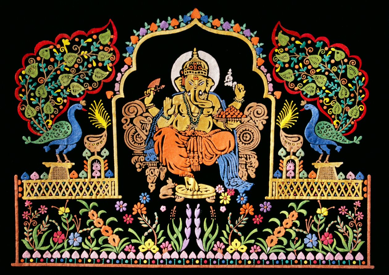 Lord Ganesha Ganpati kirjonta työtä sametti tekijältä School Indian