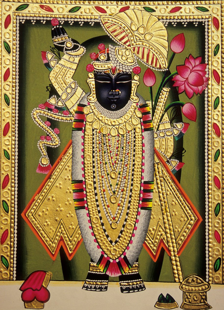 Lord Shrinathan Nathdwaran miniatyyri maalaus paperille tekijältä School Indian