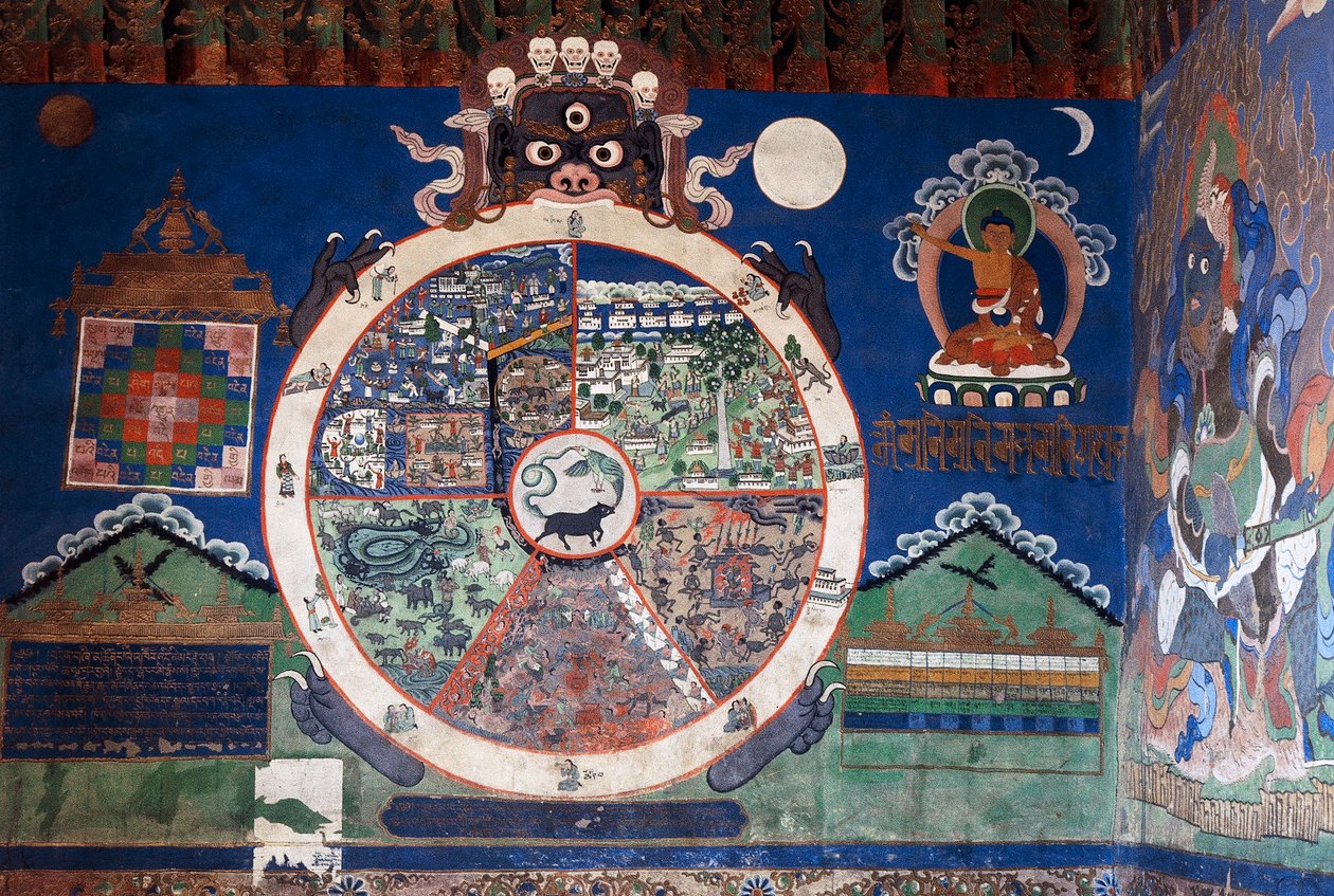 Mandal, Shankarin Lamistin luostari, Leh, Ladakh, Jammu ja Kashmir, Intia tekijältä School Indian