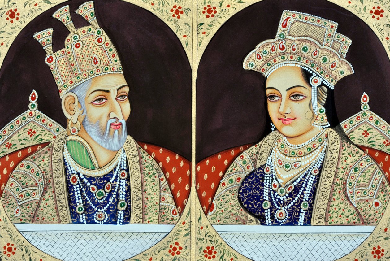 Bhadur Shah Zaferin miniatyyrimaalaus ja Jeenat Mahal Intia Aasia Suomi tekijältä School Indian
