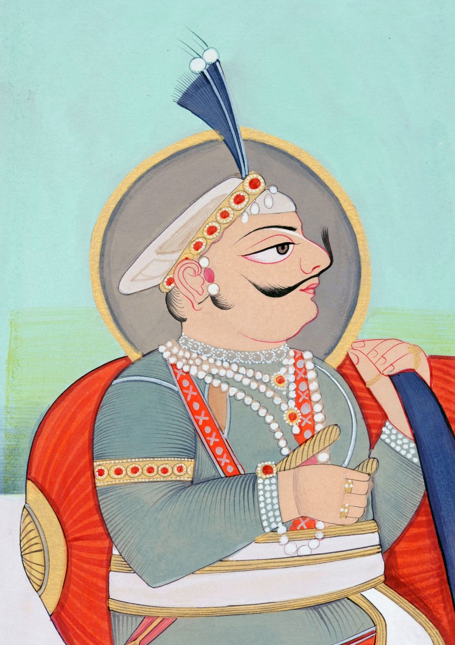 Pienoismallimaalaus Maharaja Prithviraj Chauhan Ajmerista tekijältä School Indian