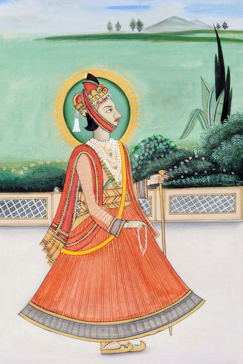 Maharaja Sawai Jai Singh Kolmannen miniatyyrimaalaus, Jaipur tekijältä School Indian