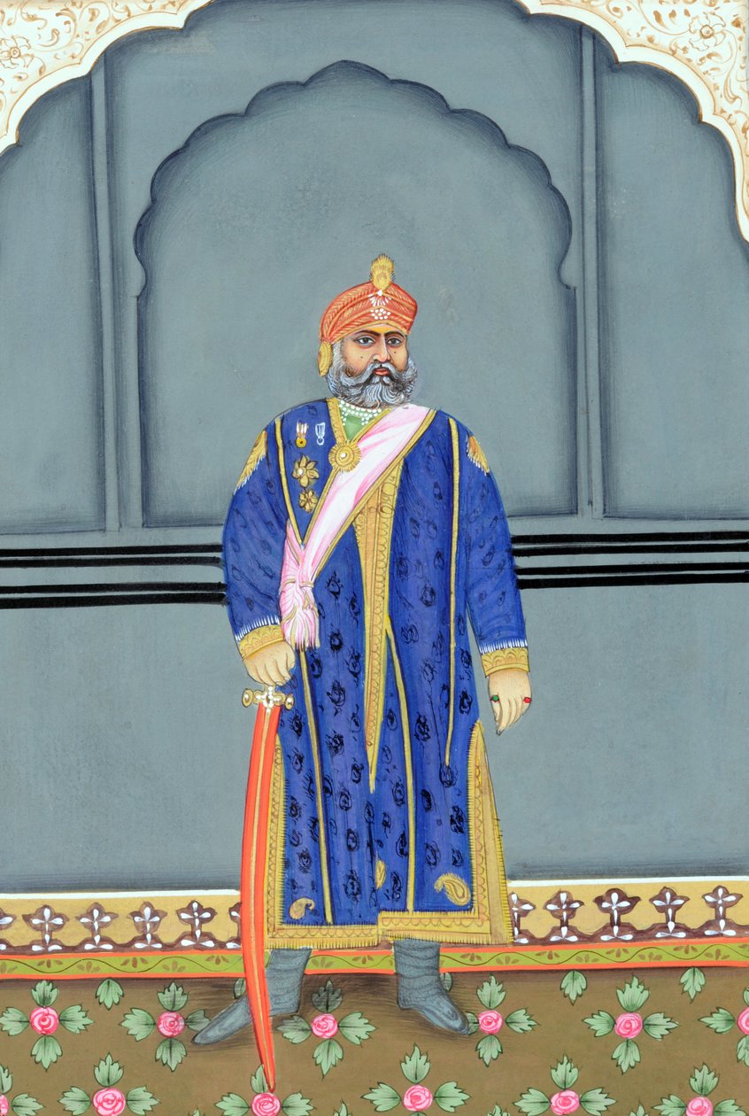 Maharaja Sawai Madho Singh Secondin miniatyyrimaalaus, Jaipur tekijältä School Indian