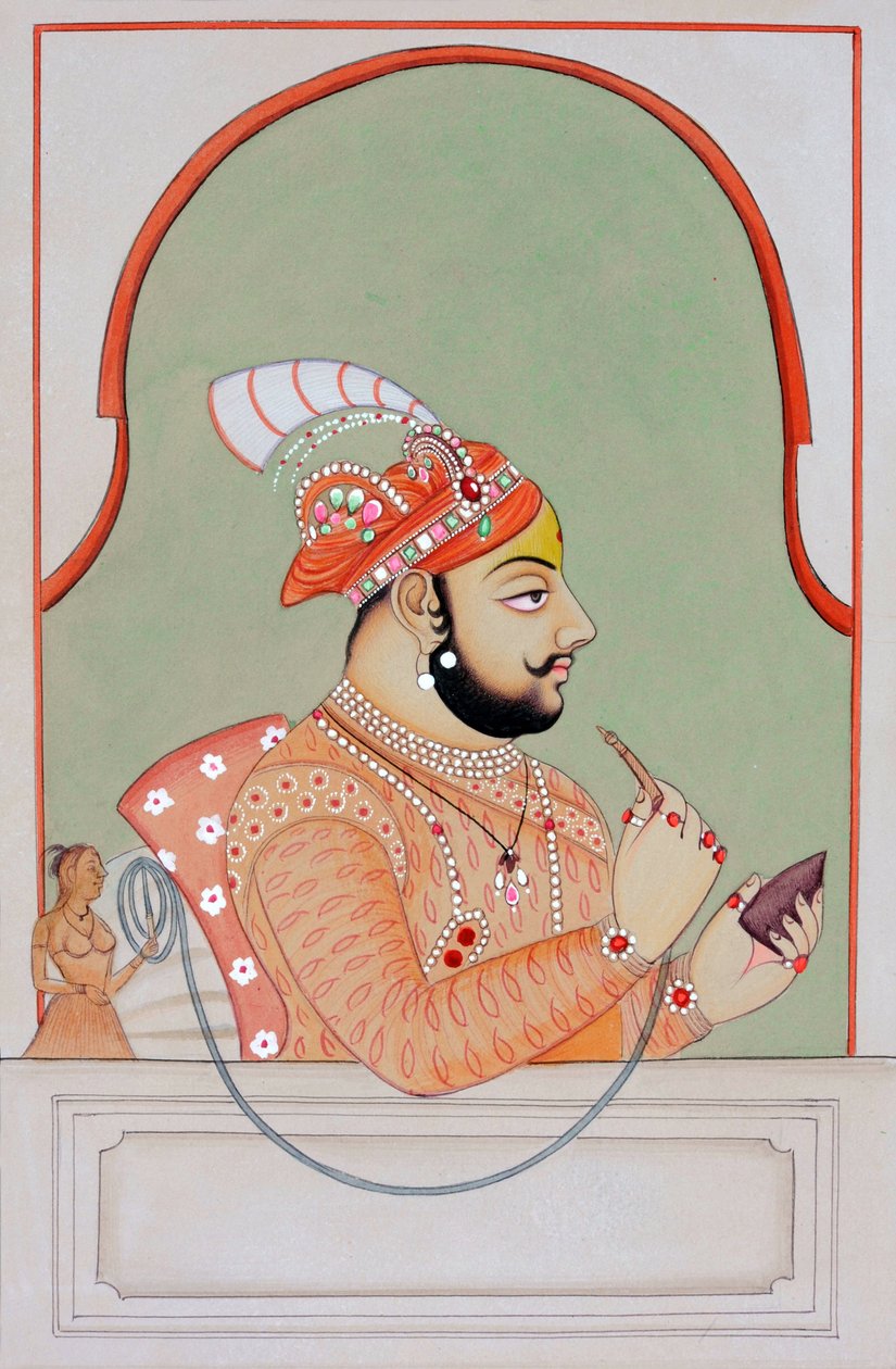 Miniatyyrimaalaus Maharana Jagat Singh Udaipurista tekijältä School Indian