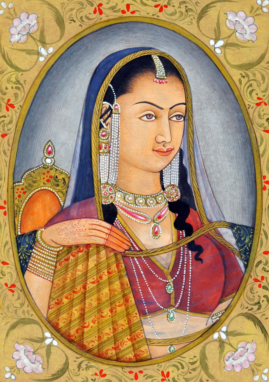 Moghul-kuningatar Jodha Bain miniatyyrimaalaus Intia Aasia Intia Aasia tekijältä School Indian