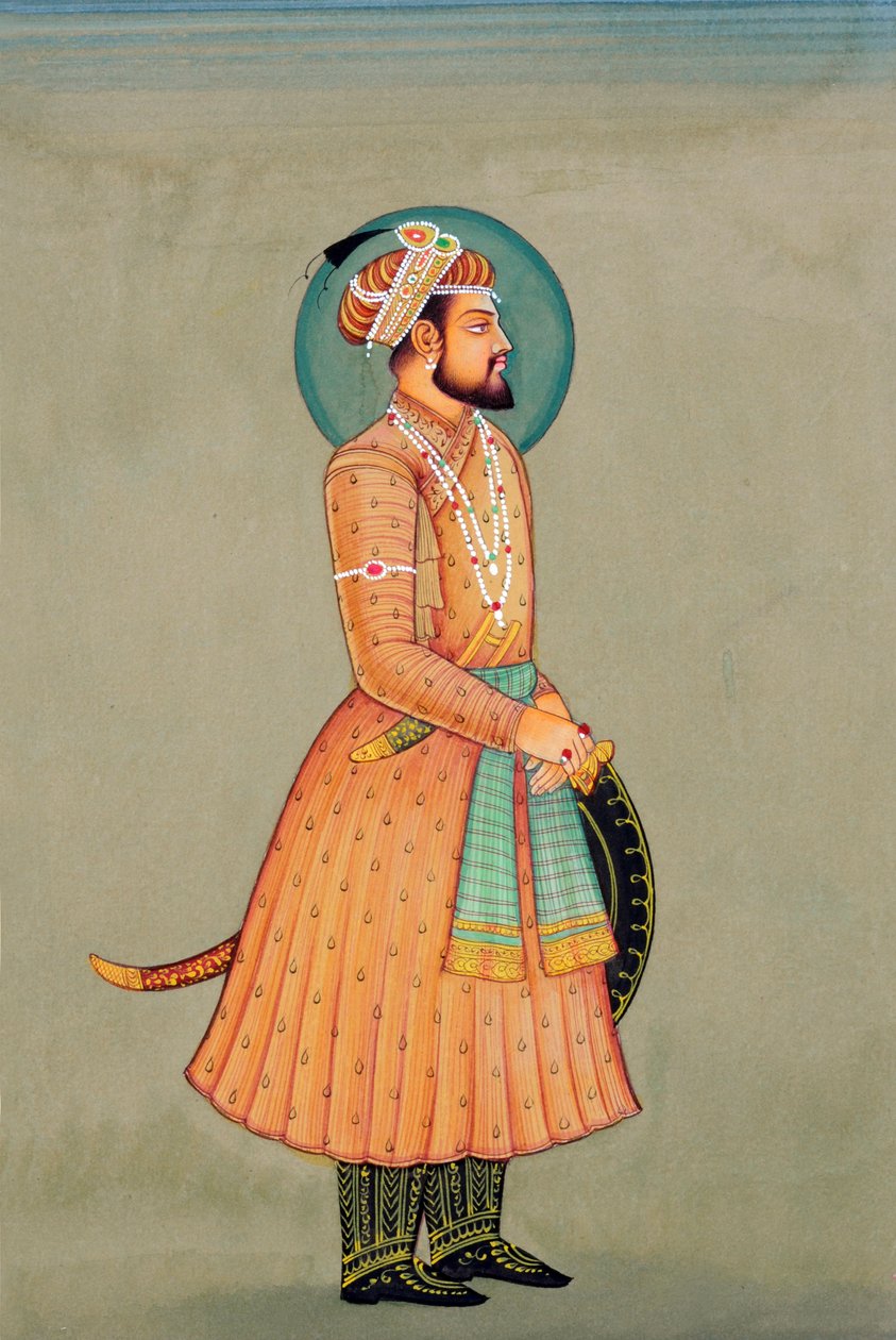Mogulien keisari Shah Jahanin miniatyyrimaalaus tekijältä School Indian