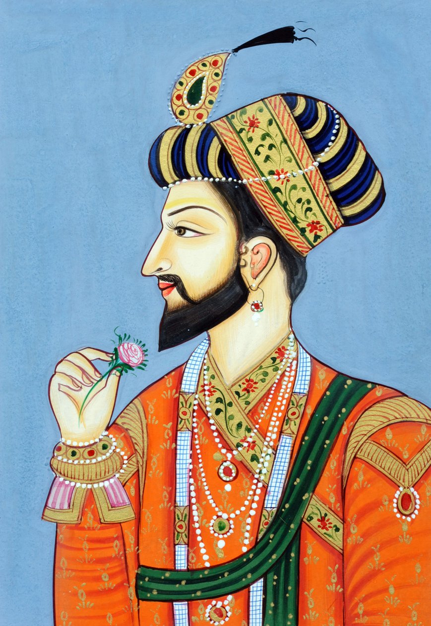 Mogulien keisari Shah Jahanin miniatyyrimaalaus tekijältä School Indian
