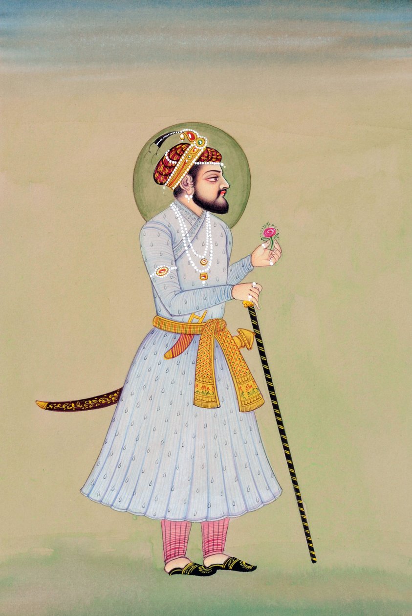 Mogulien keisari Shah Jahanin miniatyyrimaalaus tekijältä School Indian
