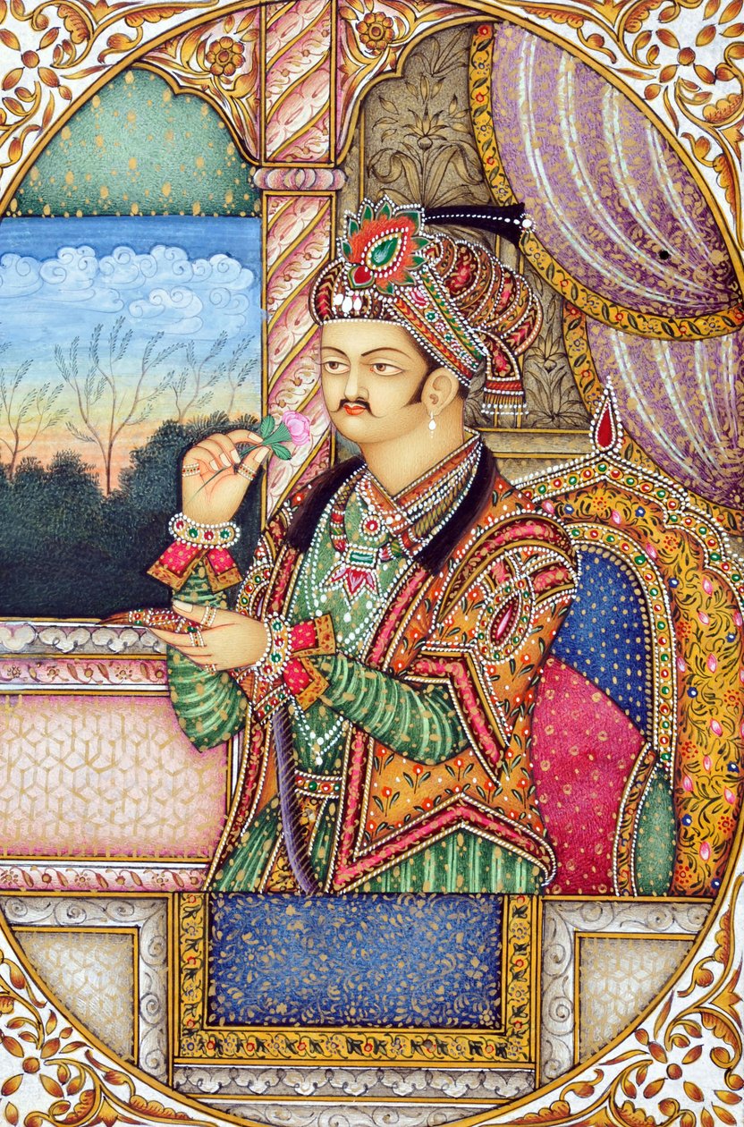Miniatyyri Maalaus Mughul keisari Jahangir Intia Aasia Intia Aasia tekijältä School Indian