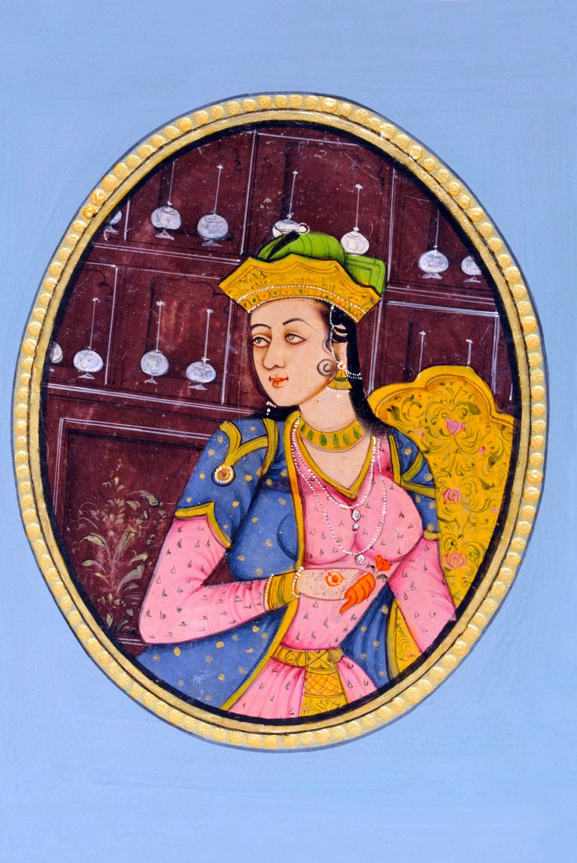 Miniatyyri maalaus kuningatar Mumtaj Mahal Intia Aasia Intia Aasiaa tekijältä School Indian