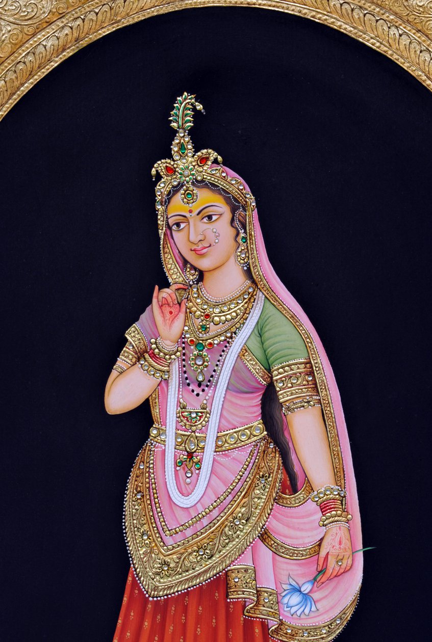 Pienoiskoossa maalaus Radha tekijältä School Indian