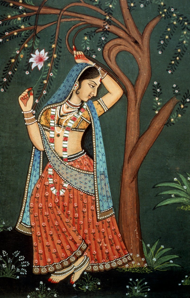 Miniatyyri maalaus nuori nainen tekijältä School Indian