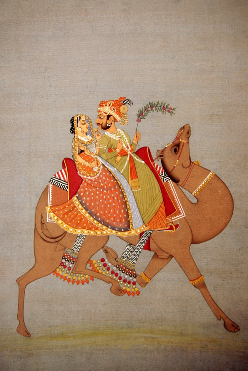 Pienoismaalaus paperille, Dhala Maru, Rajasthan, Intia tekijältä School Indian