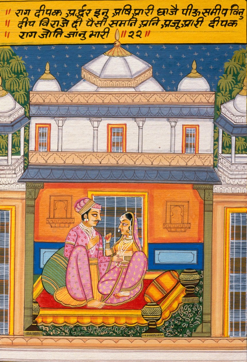 Miniatyyrimaalaus paperille, Rag Deepak, Nathdwara School tekijältä School Indian
