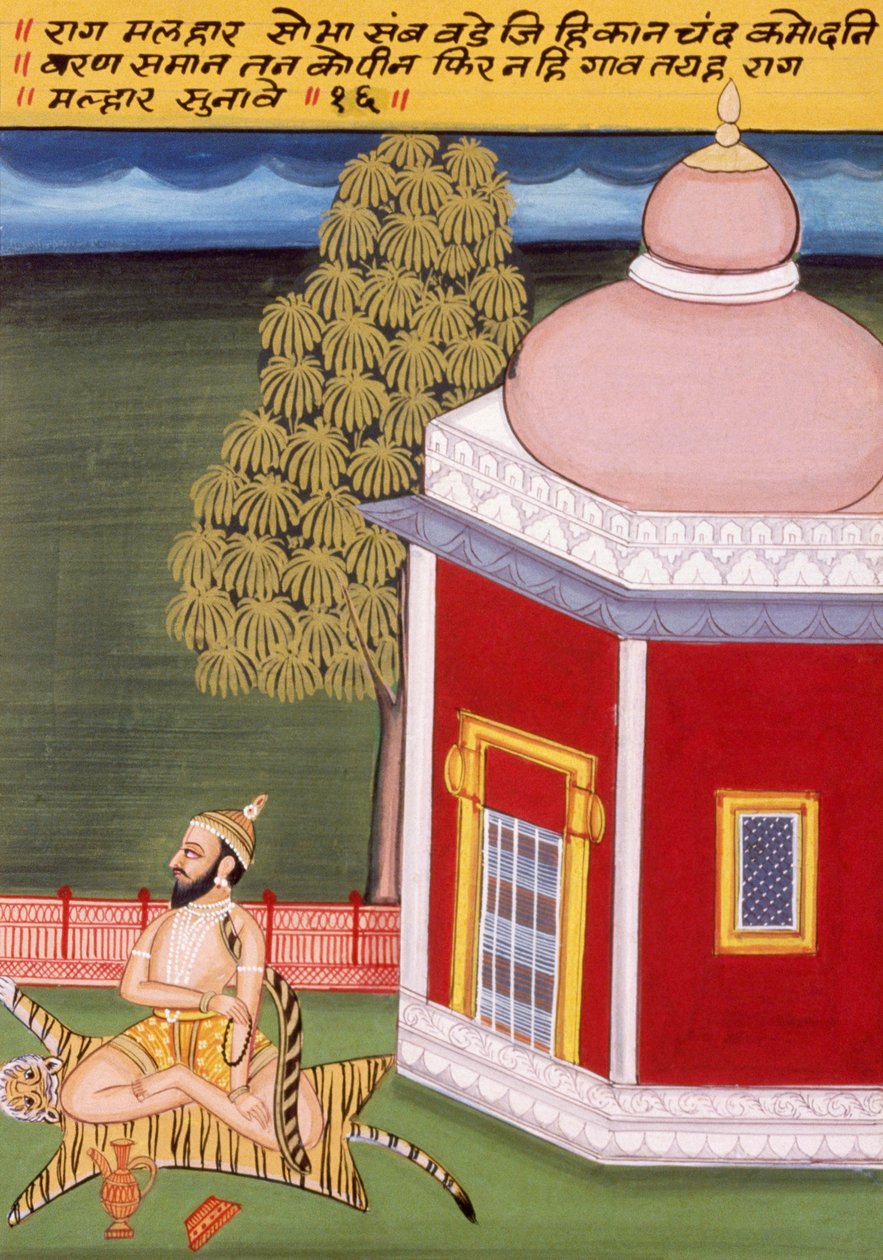 Miniatyyrimaalaus paperille, Rag Malhar, Nathdwara School tekijältä School Indian
