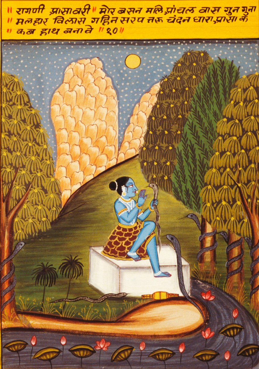 Miniatyyrimaalaus paperille, Ragini Ashawari, Nathdwaran koulu, Nathdwara School tekijältä School Indian