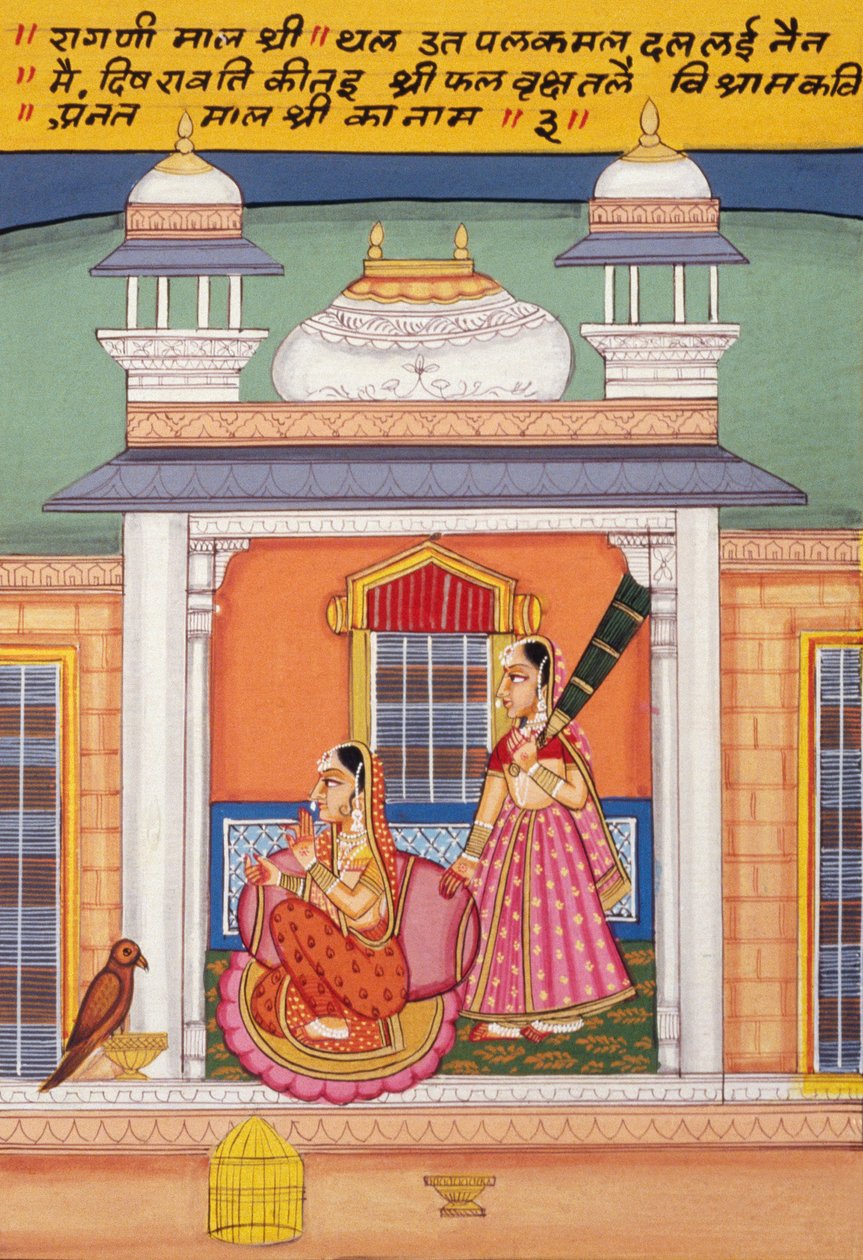Miniatyyrimaalaus paperille, Ragini Malshri Nathdwara School tekijältä School Indian