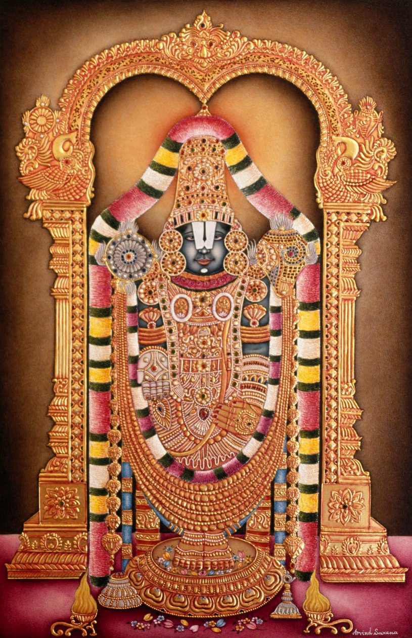 Miniatyyri maalaus paperille Tirupati Balaji tekijältä School Indian