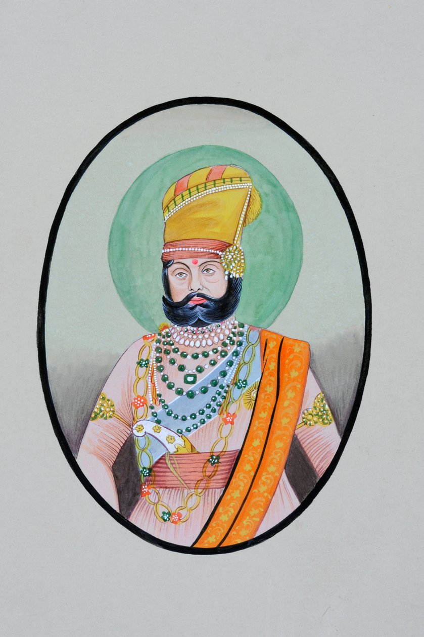 Maharaja Jaswant Singh Jodhpurin miniatyyri Pantingista tekijältä School Indian