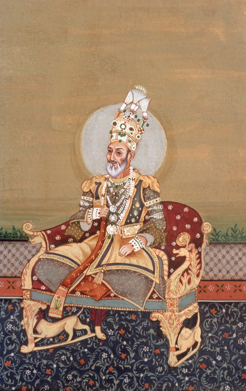 Mogul miniatyyri maalaus Bahadurshah Jafer tekijältä School Indian
