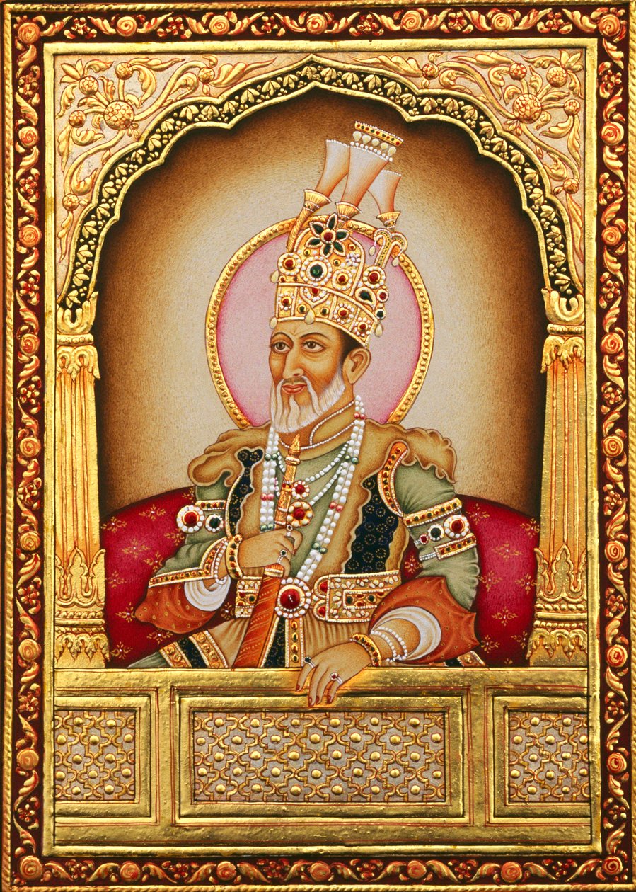 Mogulien miniatyyrimaalaus Bahadur Shah Zafar tekijältä School Indian