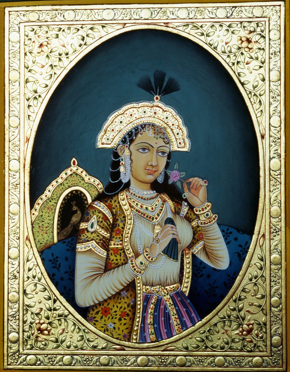 Moguliprinsessa Mumtaz Mahal Pienoiskoossa maalaus paperille tekijältä School Indian