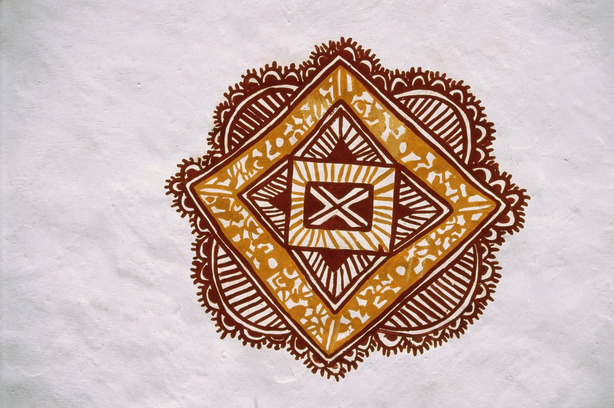 Paikat Maalaus Mandna klo Jawaly Kala Keuarra, Jaipur, Rajasthan tekijältä School Indian