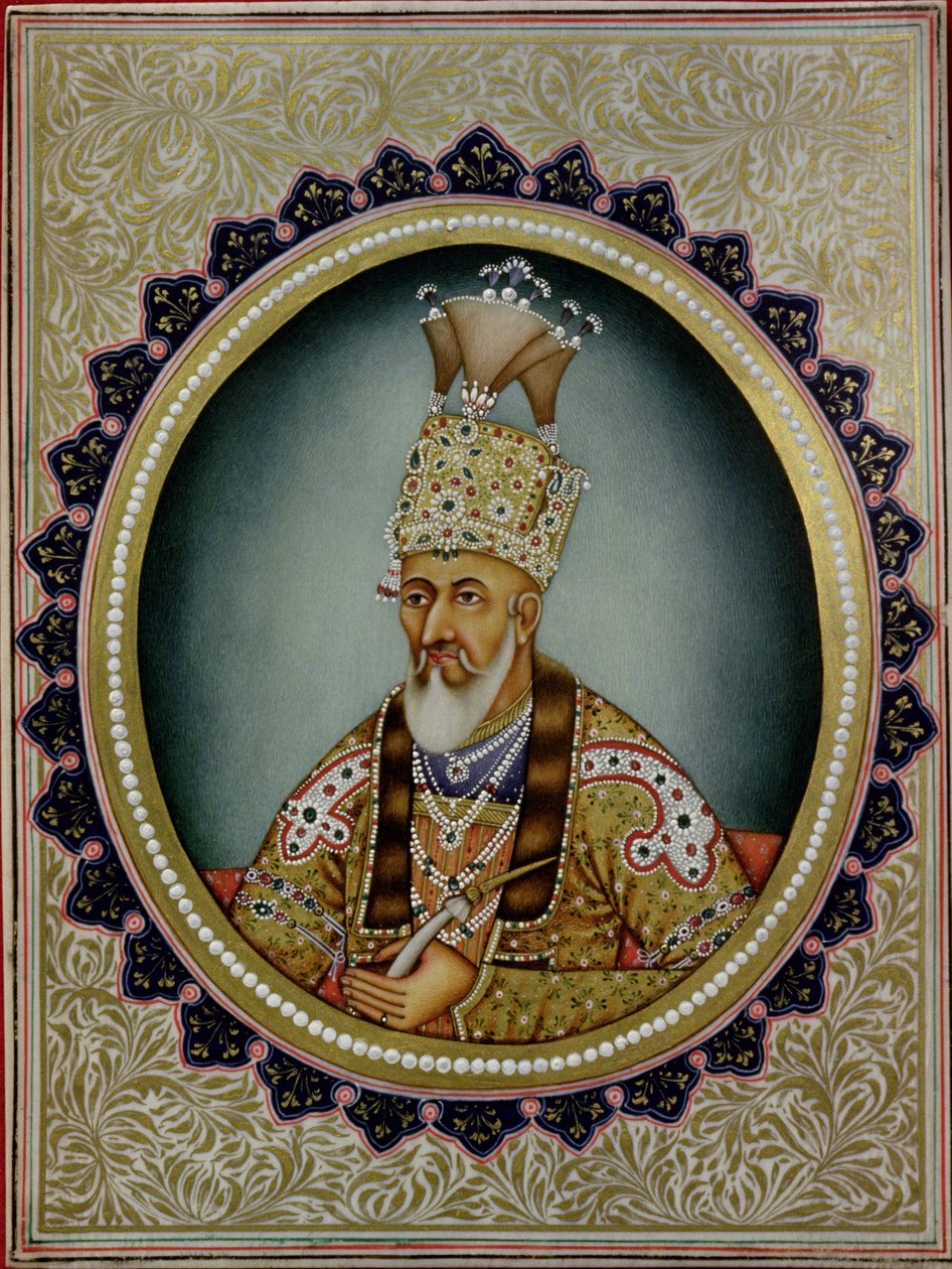 Bahadur Shah II:n muotokuva (1775-1862) tekijältä School Indian