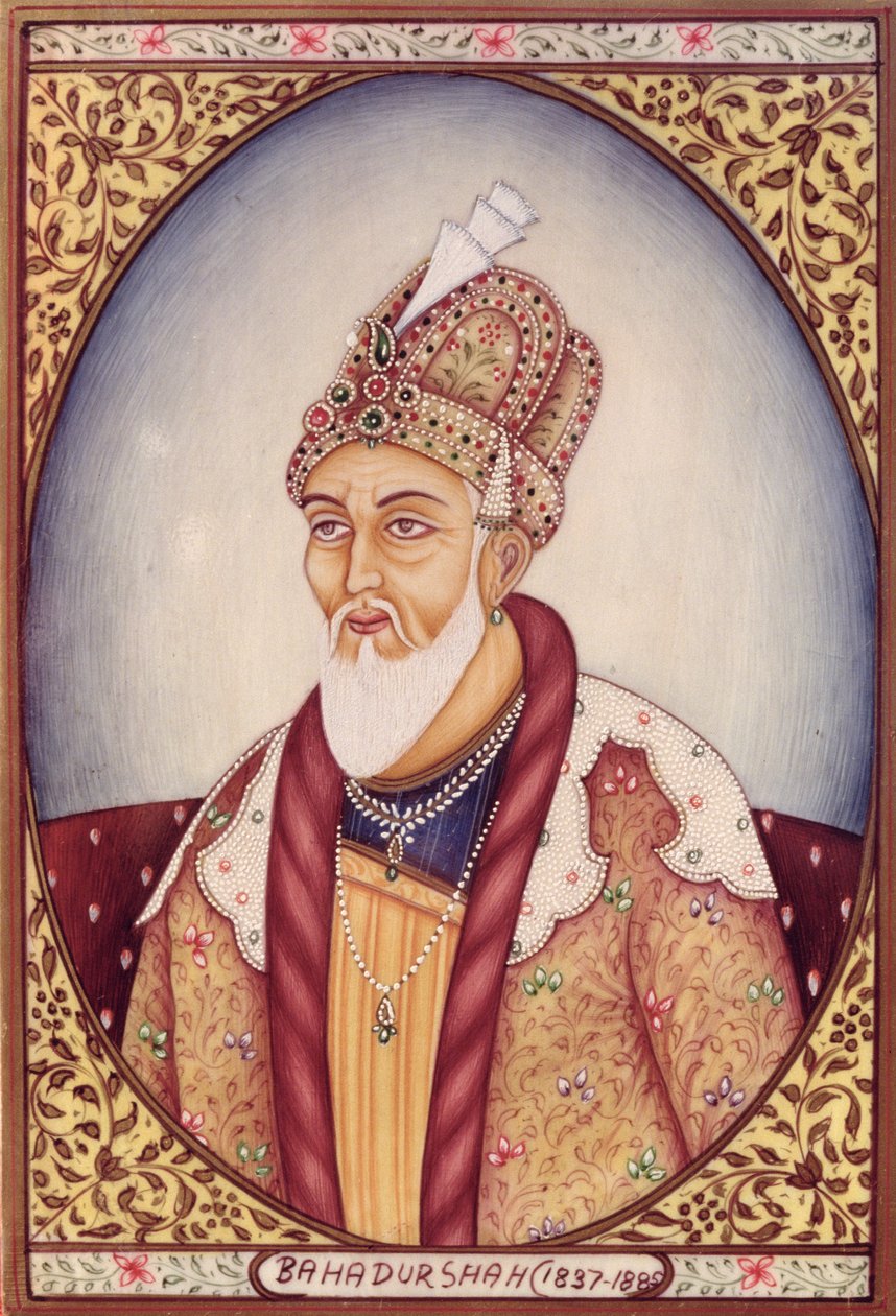 Bahadur Shah II:n muotokuva (1775-1862) tekijältä School Indian