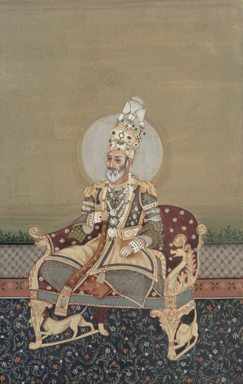 Bahadur Shah II:n muotokuva (1775-1862) tekijältä School Indian