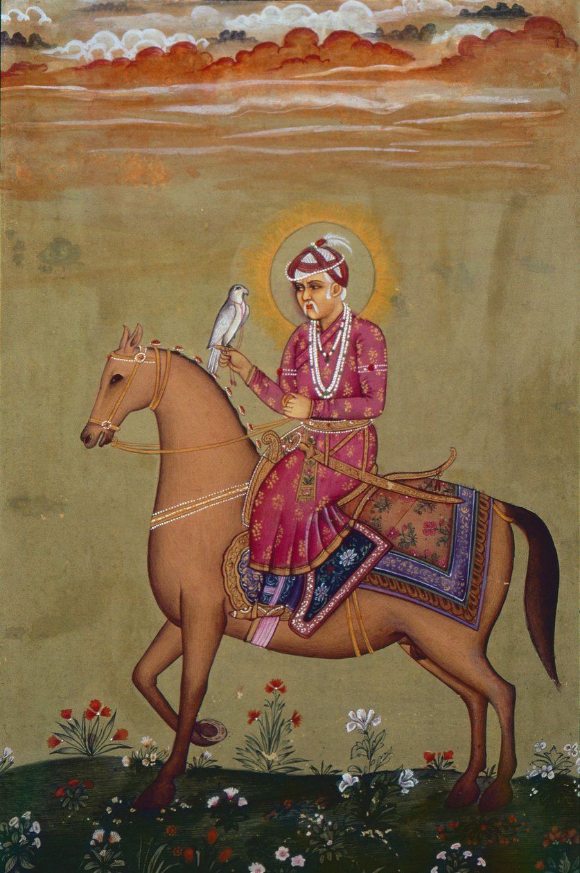 Keisari Jahangirin muotokuva (1569-1627) (guassi paperille) tekijältä School Indian