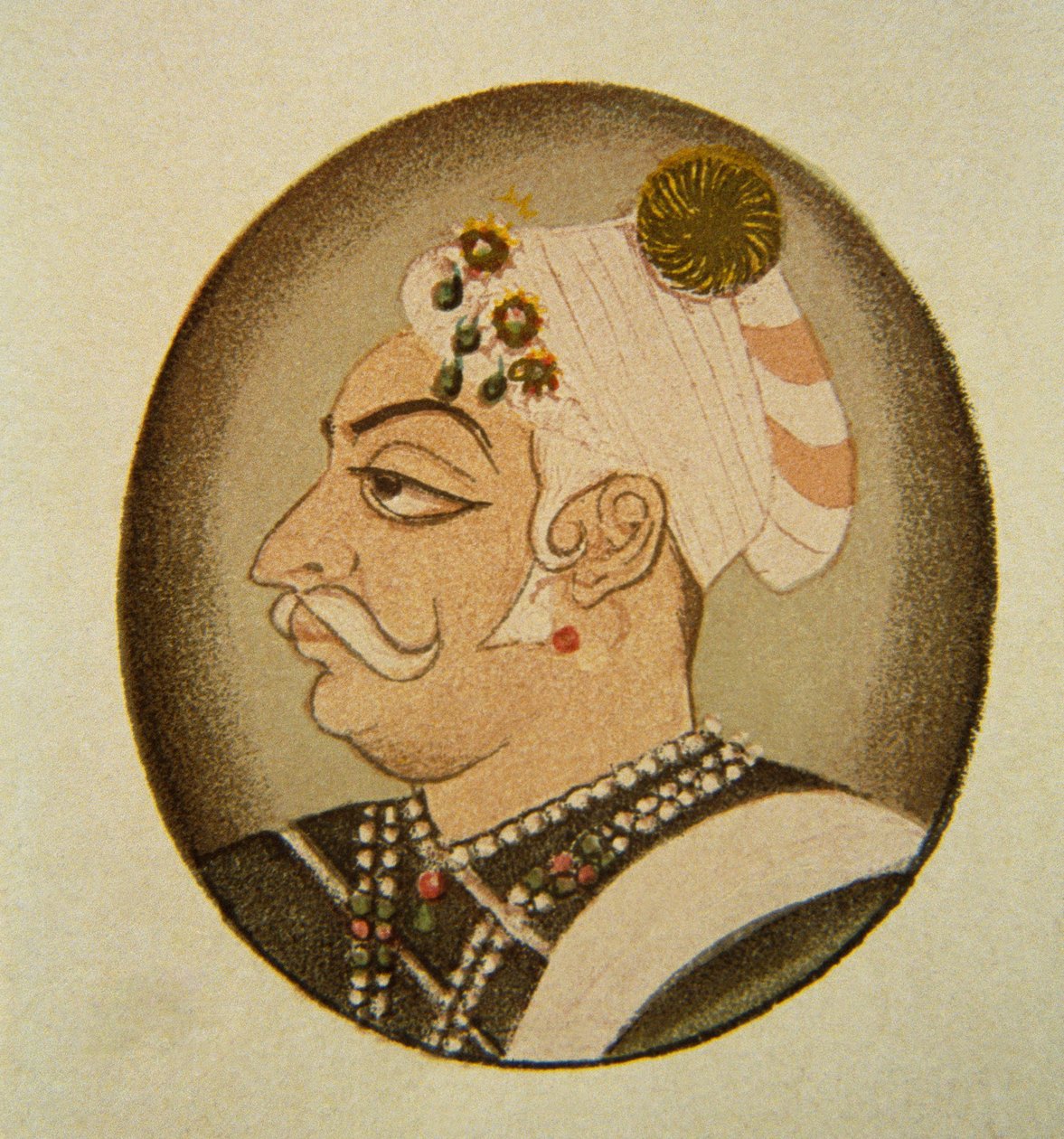 Maharaja Bhartpur Badam Singhin muotokuva, Rajasthan, Intia tekijältä School Indian
