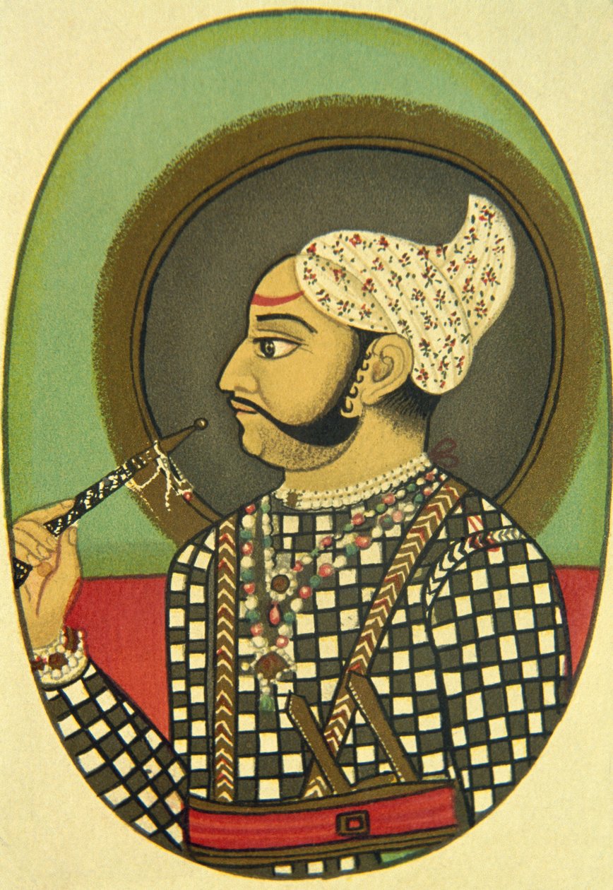 Maharaja Bundi Budh Singhin muotokuva, Intia tekijältä School Indian