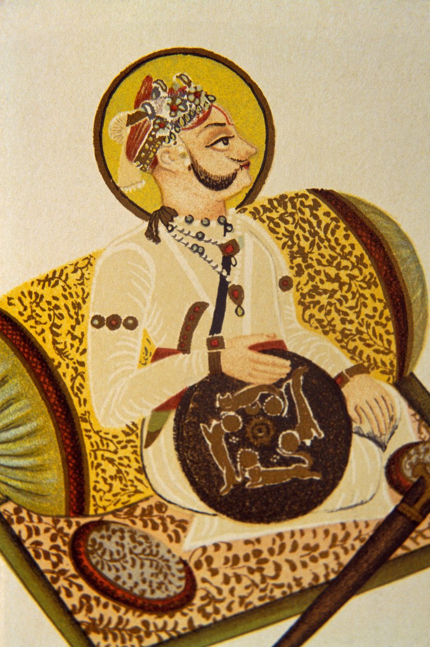 Metsäpäällikkö Maharaja Madan Singhin muotokuva, Rajasthan, Intia tekijältä School Indian