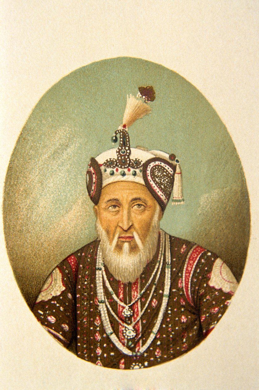 Mogulien keisari Akbar Shahin muotokuva, Intia tekijältä School Indian